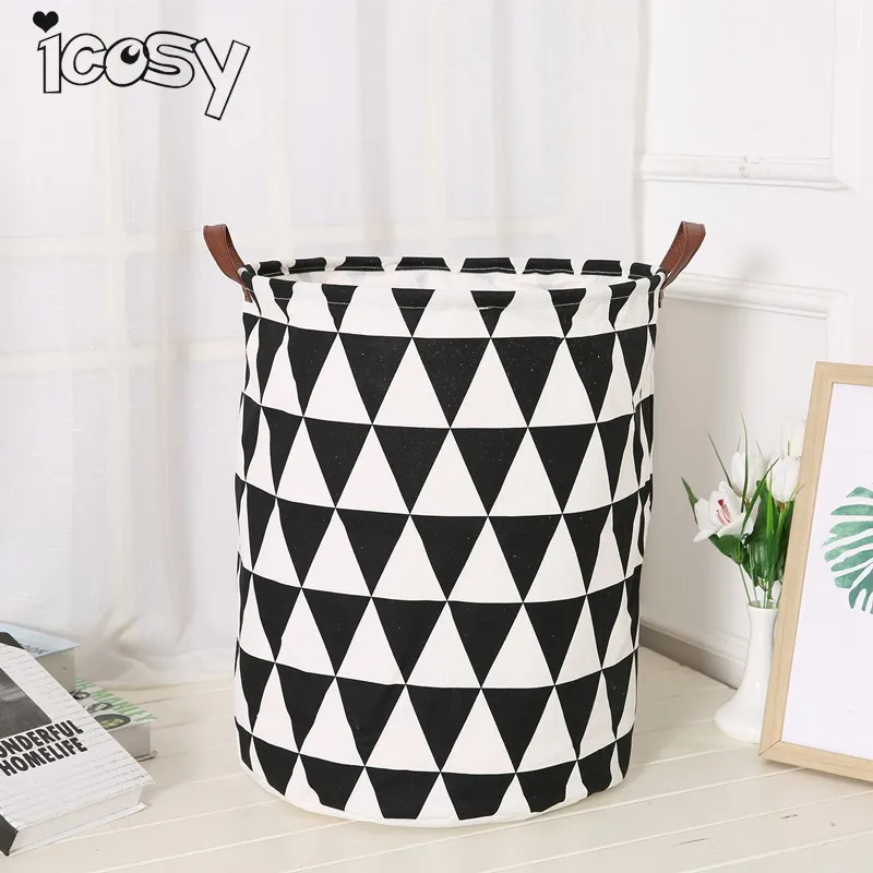 

Icosy Laundry Basket Triangular Cloth Baby Clothes Baskets Waterproof Storage Basket For Toys Organizer Folding Storage Bags Hot