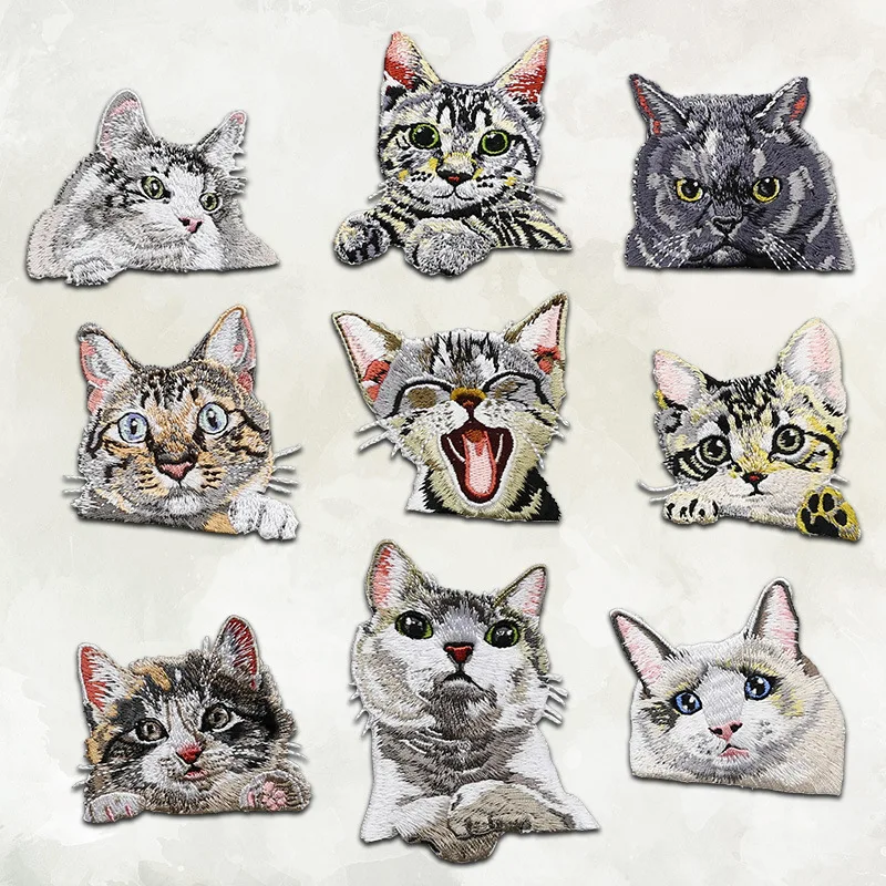 

1Pcs Embroidered Cloth Patches Pocket Cat Iron on Sew on Lovely pet Embroidery Stickers DIY Patch Cats Clothing Appliqued Badges