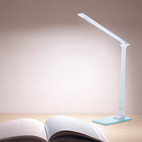 Светодиодная настольная лампа с сенсорным датчиком, приглушаемые светильсветильник с USB для учебы, регулируемая яркость, перезаряжаемый светильник