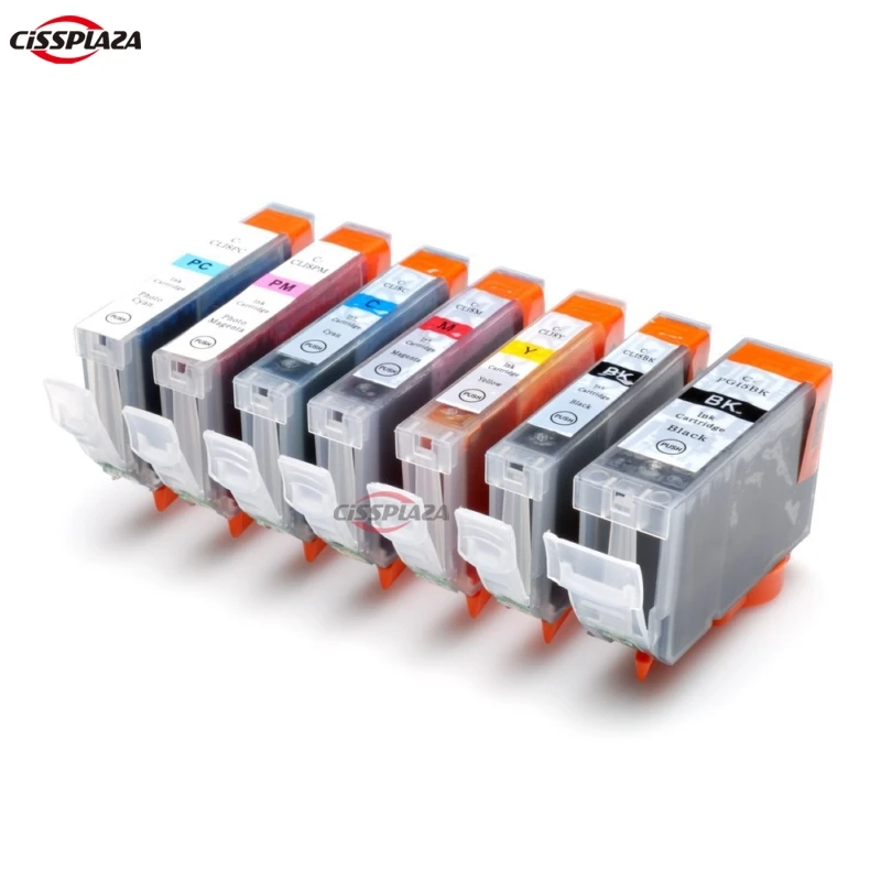 CISSPLAZA 7 шт. чернил совместимых с CANON PGI 5BK 8C 8M 8Y CLI 8B MP960 MP970| |