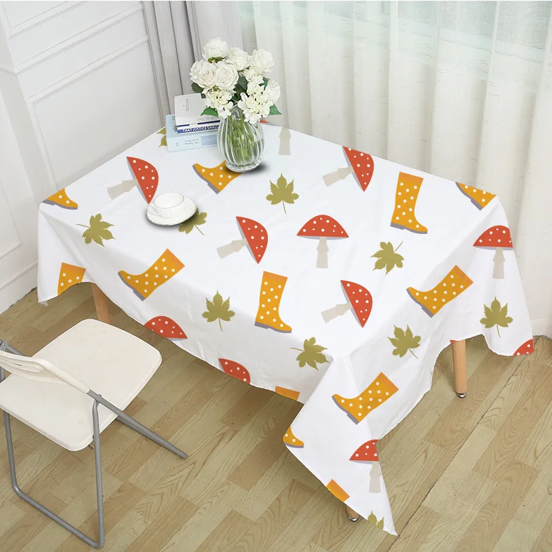 Decorative Table Cloth Rectangular Party Banquet Outdoor Tablecloth Home Decor Cover Maple leaf mushroom Pattern MZ0039 | Дом и сад