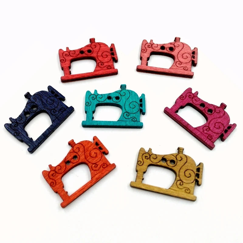 Деревянные пуговицы 20 мм винтажные Машинки с 2 отверстиями для подарочной