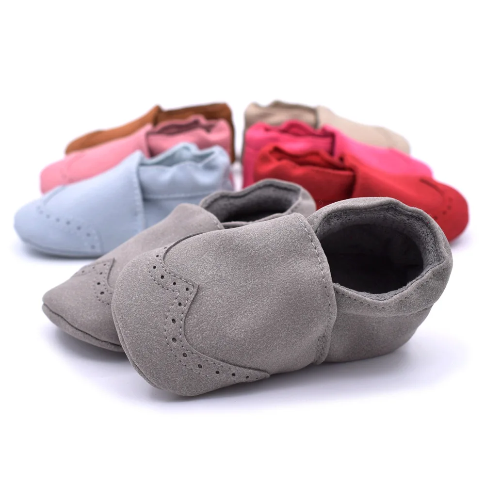 

2019 Spring and Autumn New Boys and Girls nubuck leather Baby shoes 0-1 Soft Bottom Toddler Shoes 7 color Baby shoes
