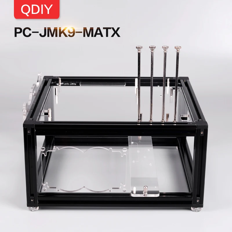QDIY PC-JMK9 персонализированный MicroATX открытый алюминиевый сплав блок с водяным охлаждением платформа компьютер ПК Рамка