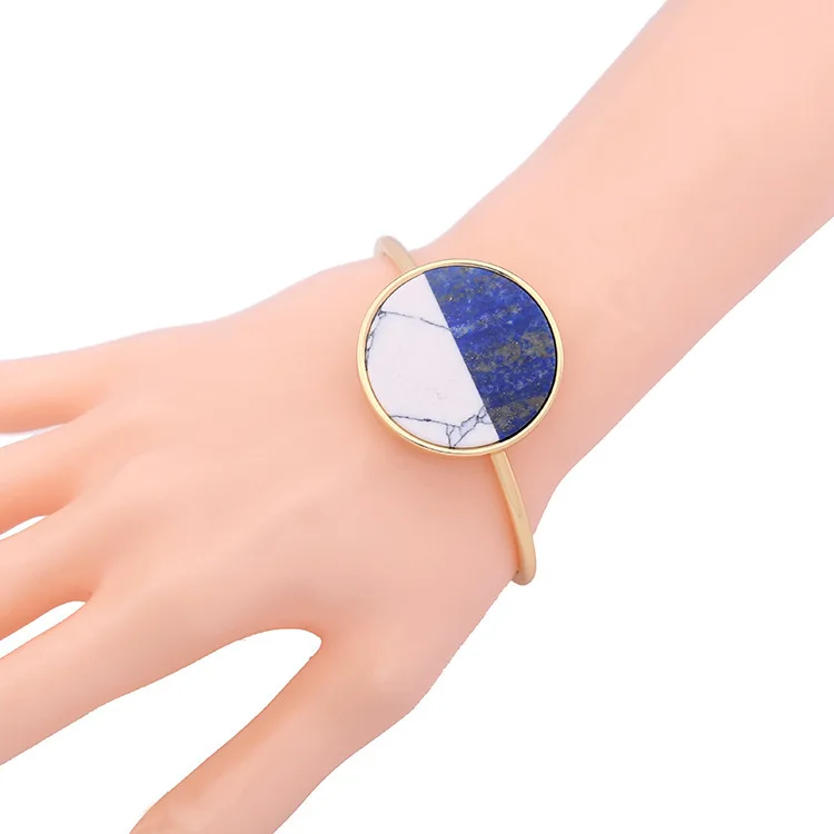 [Jimore] сине-белые Натуральный камень браслет Браслеты модные наручные ювелирные