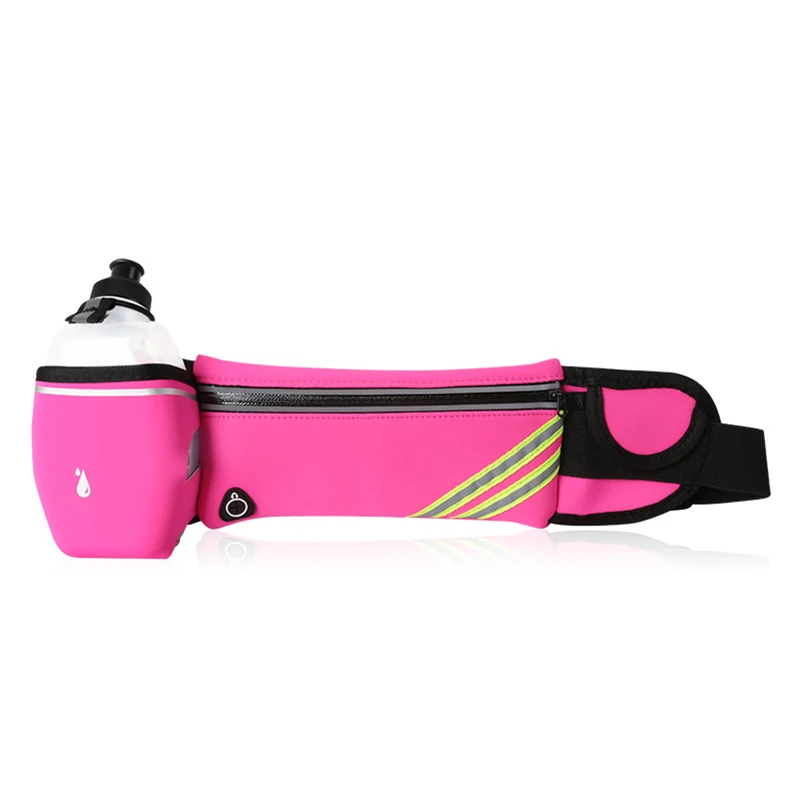 pink with bottle YUYU, сумка на пояс для бега на открытом воздухе, с держателем для бутылки, водонепроницаемая сумка для телефона, держатель для бега, сумка на ремне, Женская спортивная сумка для занятий фитнесом - Цвет: pink with bottle
