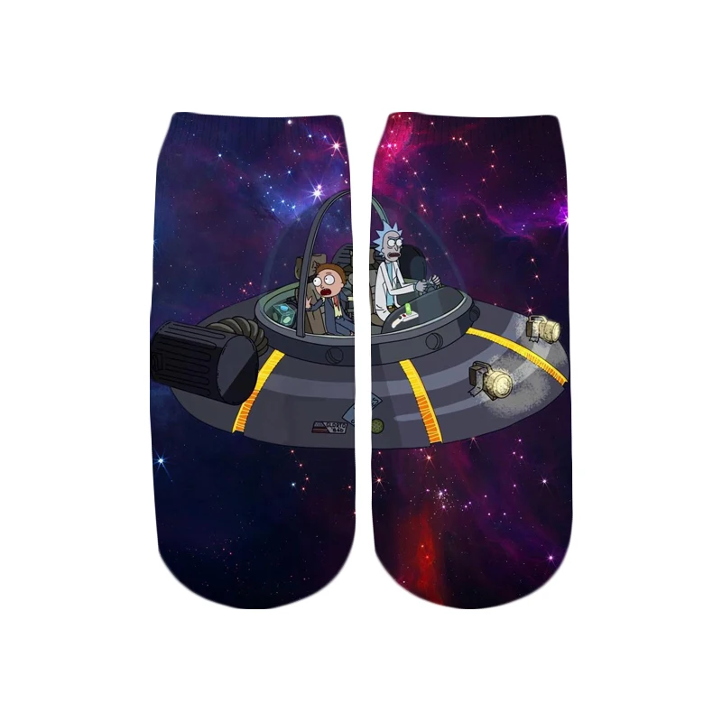 PLstar Cosmos/Новинка года; милые хлопковые короткие носки с 3D принтом с рисунком Рика и Морти для мужчин и женщин; корейские носки в стиле Харадзюку; WZ055