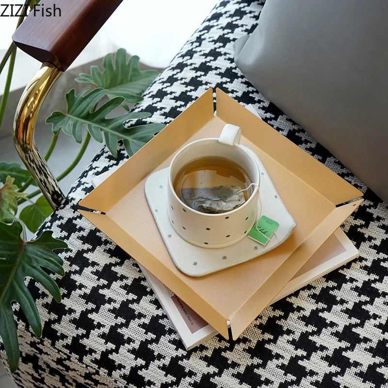 Creative iron Home desktop storage tray Sundries organization Desktop Geometric Kitchen metal | Дом и сад