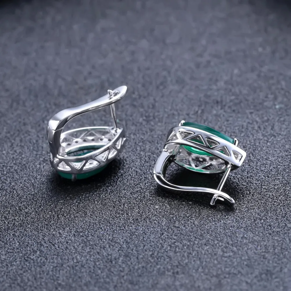 GEM'S балетные серьги с натуральными каплями воды, зеленый агат, набор колец, 925 пробы драгоценности из серебра и камней, набор для женщин, хорошее ювелирное изделие