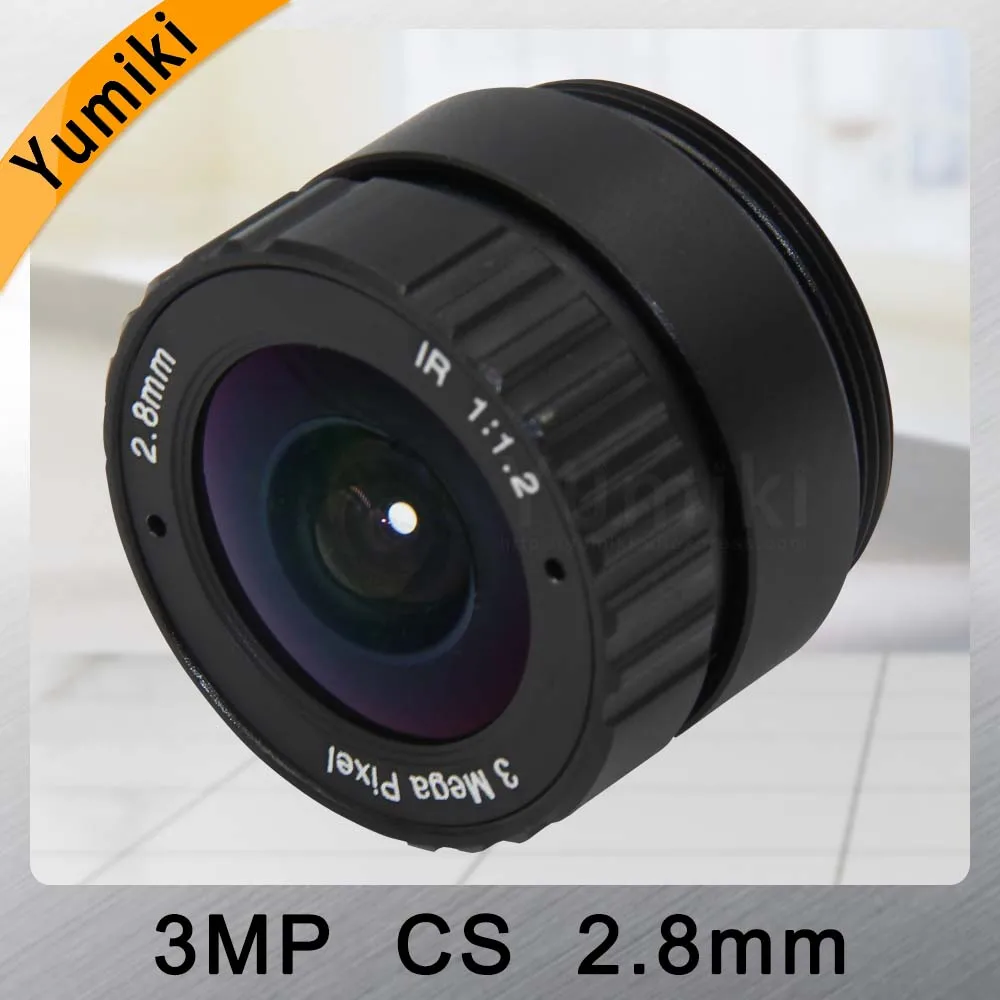Yumiki 1/2. " 3mp HD 2.8 мм Объективы для видеонаблюдения CS горе ИК широкоугольный 120 градусов для безопасности IP Камера