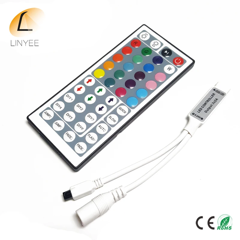 DC12V 6A 44Key небольшой с инфракрасным пультом управления контроллер для RGB