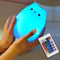 7 colors silicone touch soft sensor cartoon led night light kids nightlight children night lamp for kids bedroom led