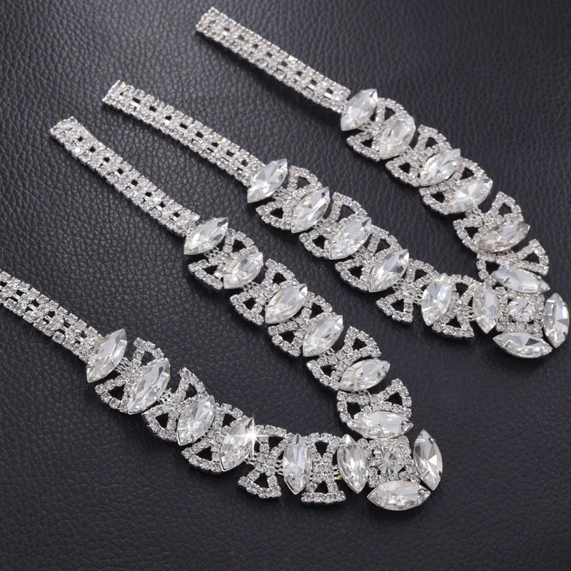 1 пара роскошных Стразы стеклянные аппликации для женщин шлепанцы Пришивные