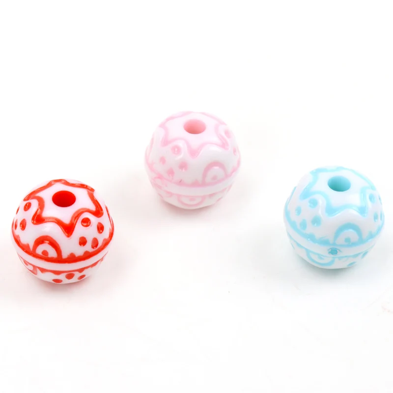 20Pcs Mixed White Stripe Wave Acrylic Round Spacer Loose Beads For Diy jewelry making Bracelet 14mm | Украшения и аксессуары