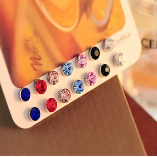 9 видов цветов магнитные клипсы серьги для мужчин и женщин 4 мм 5 Кристальные