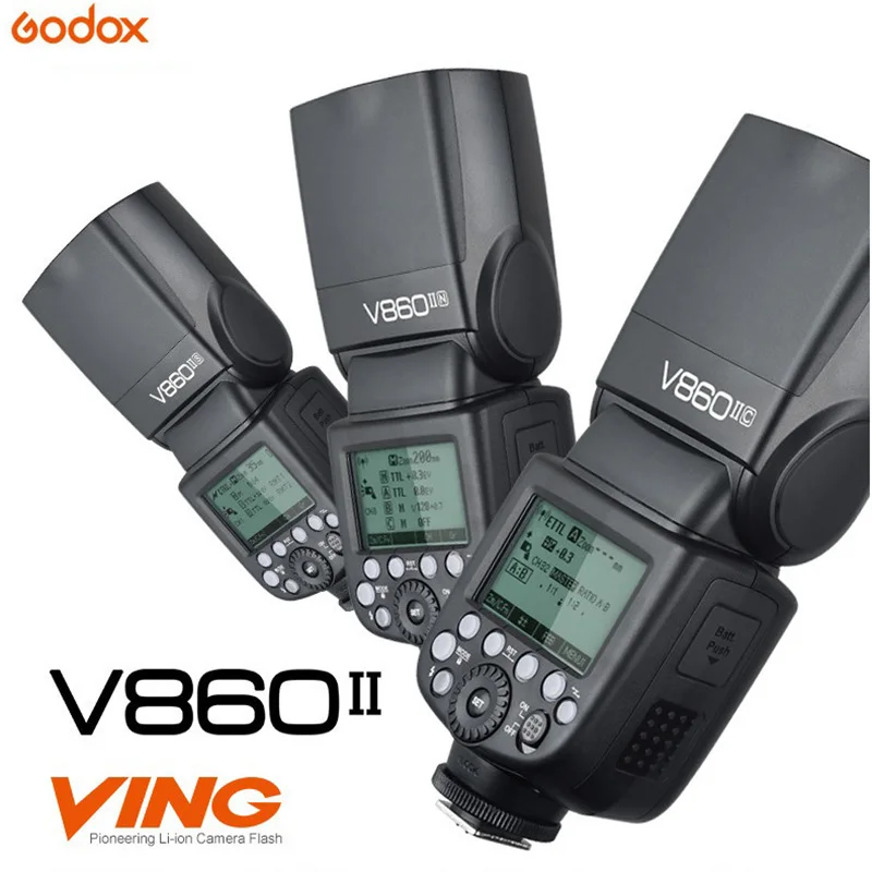 Godox Ving V860II V860II-C/N/S E-TTL фотокамер Speedlite HSS 1/8000 Li-Ion Батарея Вспышка Speedlite для цифровой зеркальной камеры Canon Nikon sony Fujifilm Olympus+ подарок