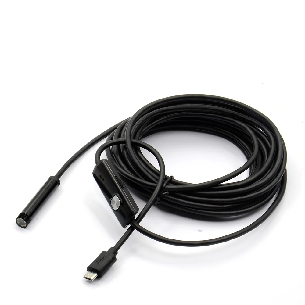 Эндоскоп с объективом 8 мм и Wi Fi бороскоп гибкой USB трубкой для осмотра телефонов