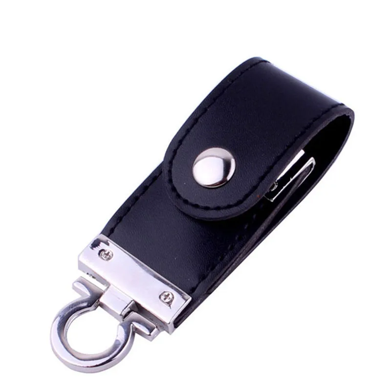Black SHANDIAN металлический кожаный брелок Флешка usb флеш-накопитель 64 ГБ 32 ГБ 16 ГБ 4 ГБ Коммерческая usn флеш-накопитель карта памяти usb - Цвет: Black