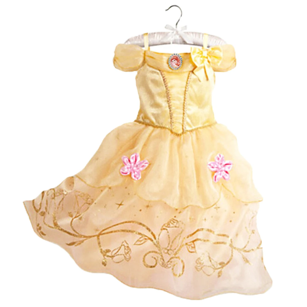 2020 Dress Girl Princess Costume Sofia Snow White Party Birthday up Belle Kids Girls Summer 2-8Years | Детская одежда и обувь