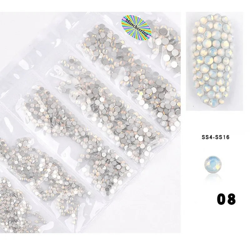 

Смешанные кристаллы AB для дизайна ногтей 1300 шт. Стразы DIY без горячей фиксации, плоские стеклянные камни для ногтей, драгоценные камни для 3D ...