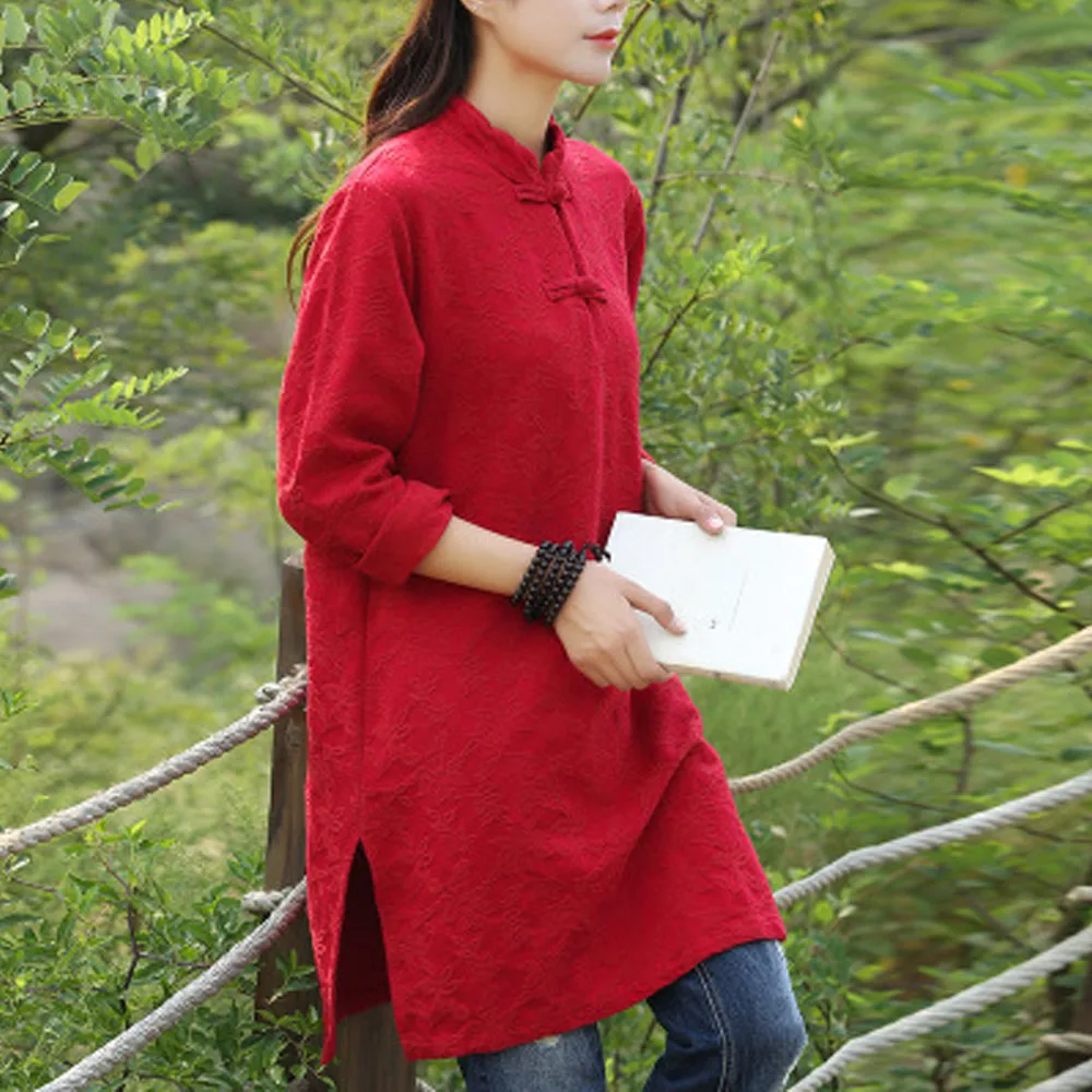 Женские блузки с длинным рукавом Runback свободные повседневные однотонные зеленые