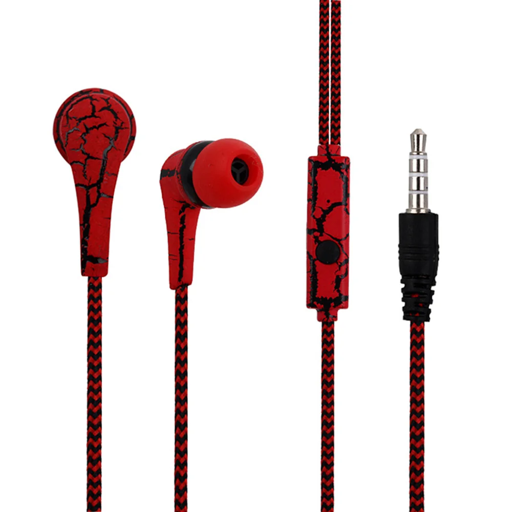 Red Color HOMEBARL Плетеный зерна J5 вкладыши Наушники аурикулярный провод в ухо стерео наушники для iphone samsung Galaxy S6 S5 S4 S7 S8 Mic - Цвет: Red Color
