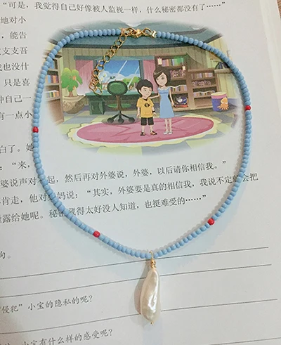 Boho, колье из пресноводного жемчуга, ожерелье с кулоном, женское, erkek kolye bijoux femme, ожерелье из бисера, ожерелье, мода - Окраска металла: necklace 4