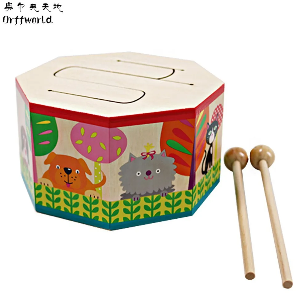 Orff World новые барабанные палочки детская деревянная перкуссия игрушка музыкальный инструмент Детский сад Школа домашний ручной барабан обучающие игрушки