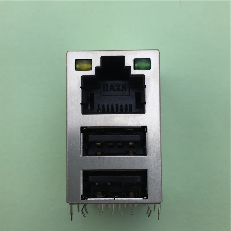 1 шт. гнездовой разъем для кабеля Ethernet G40 USB + RJ45 с светодиодный ными разъемами