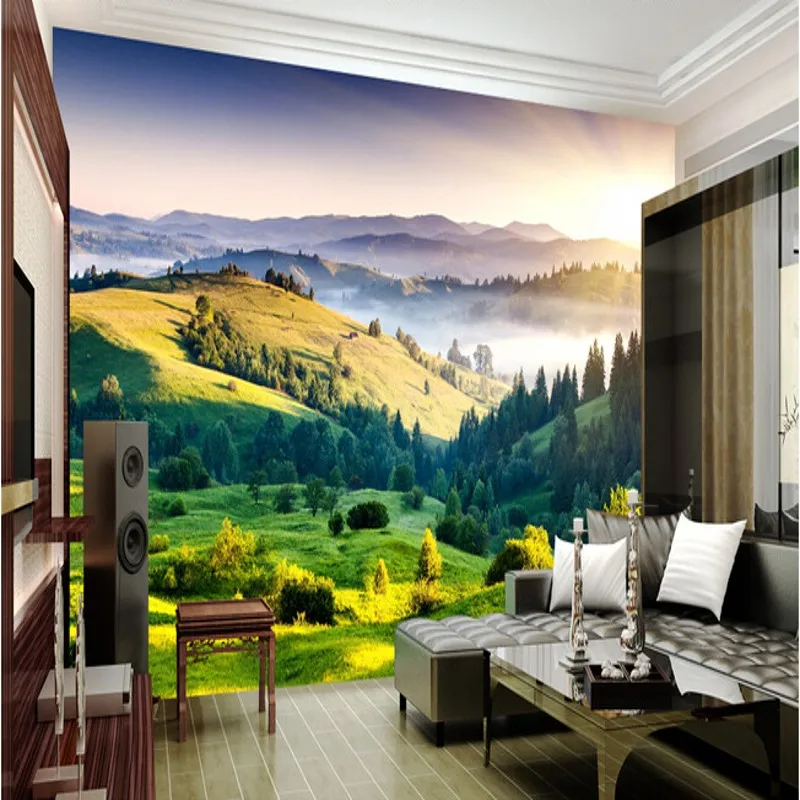 Фотообои beibehang с изображением дивана стереоскопические 3d обои пейзажем горное