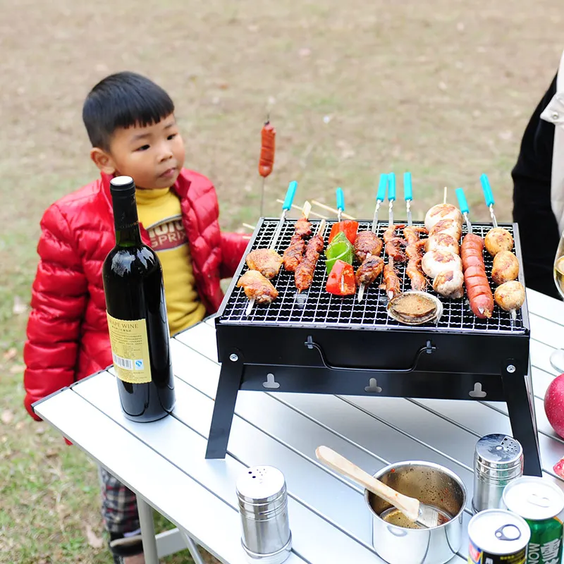 Барбекю гриль открытый портативный уголь барбекю Семья складной 35*27*20 см|barbecue