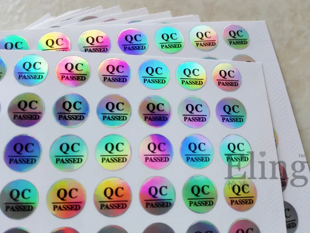 30000pcs/lot 10mm Hologram shining QC PASSED Self-adhesive durable PET label sticker, Item No. GU13