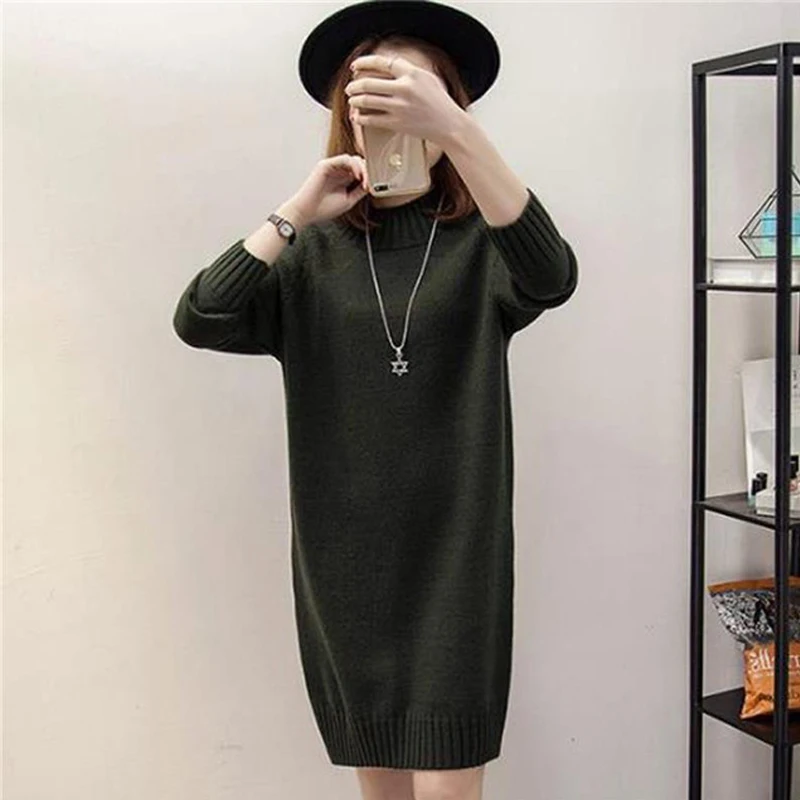 2019 High Quality Women Autumn Winter Sweater Long Knitted 7 Colors Available Female Turtleneck Warm Ladies Casual Jumper | Женская