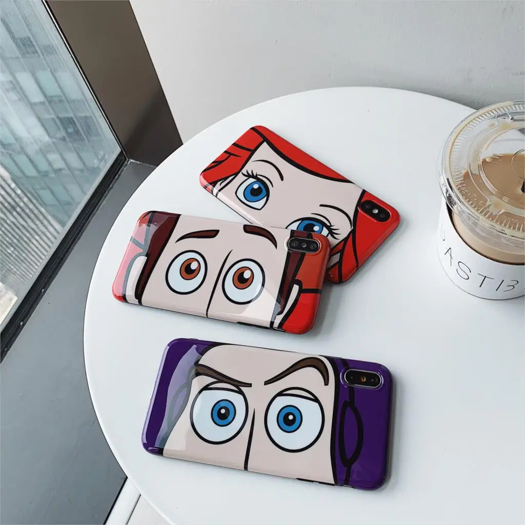 IMD Funda iphone 7 чехол с милыми глазами Buzz Lightyear Woody Mermaid Phone Чехол для 6 S 8 Plus 10 X XR XS
