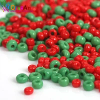 olingart 2mm czech aaa christmas opaque greenred glass seed beads 1600pcs spacer bead bracelet necklace diy jewelry making