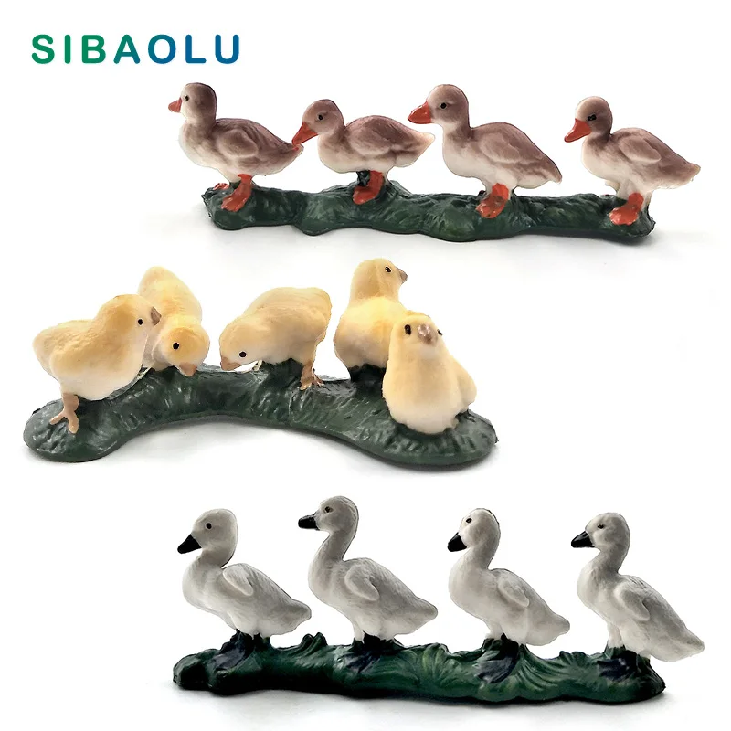 

Farm Simulation Chicken Duck Goose animal model figurine home decor miniature fairy garden decoration accessories Pvc Crafts toy