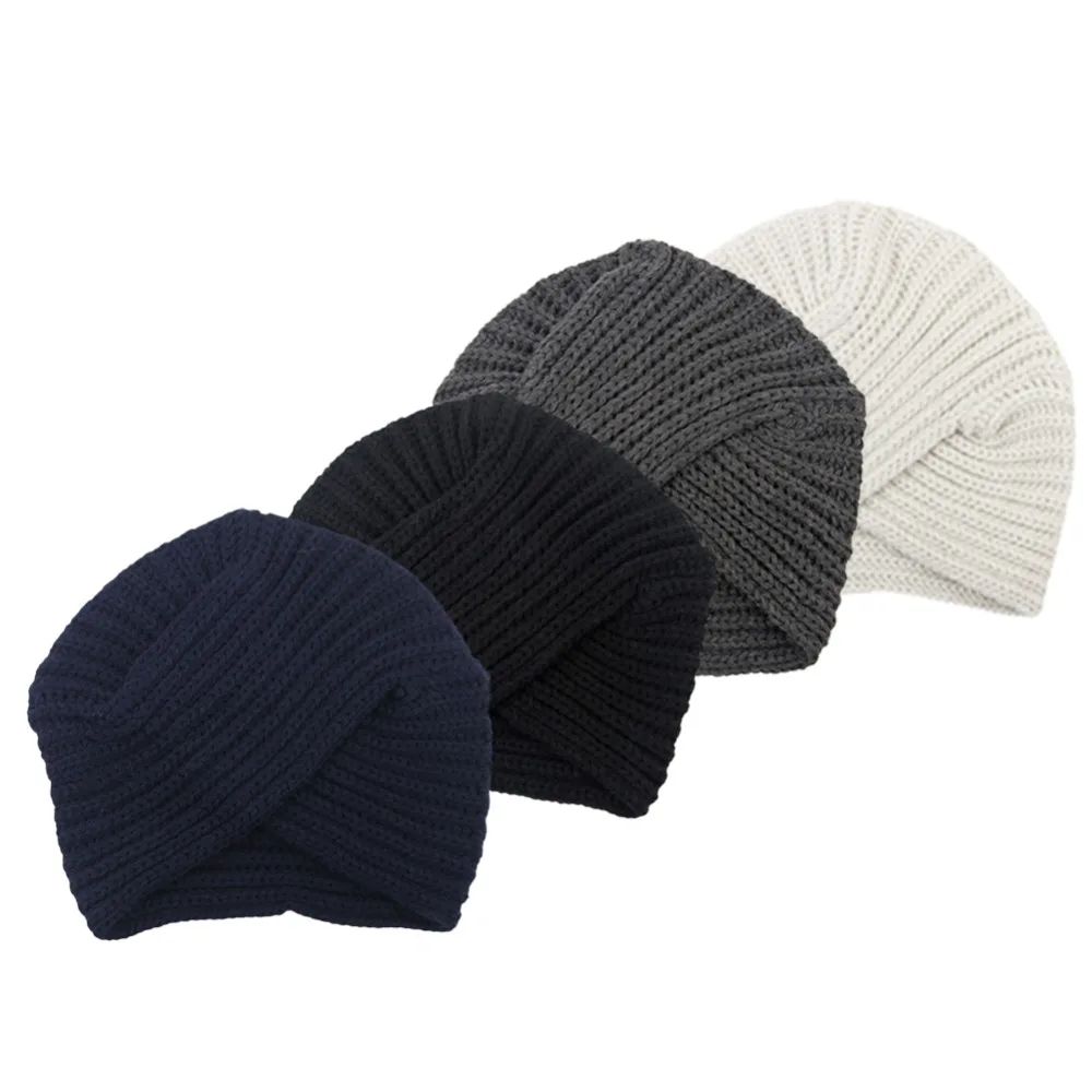 Новая мужская зимняя шапка женская Мягкая вязаная тюрбан Skullies скринсейвер