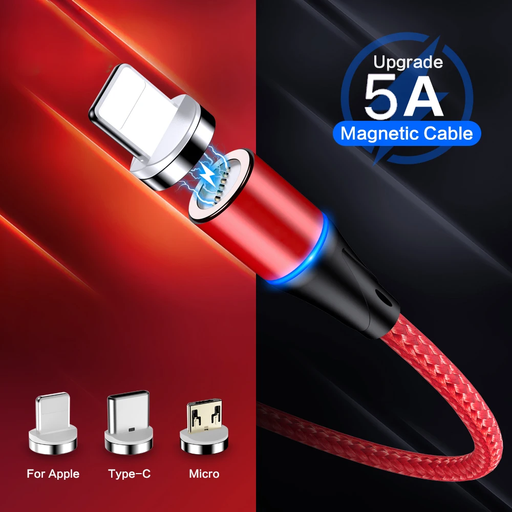 5А Магнитный кабель Micro Usb Type C супер быстрая зарядка Телефон Microusb магнитное