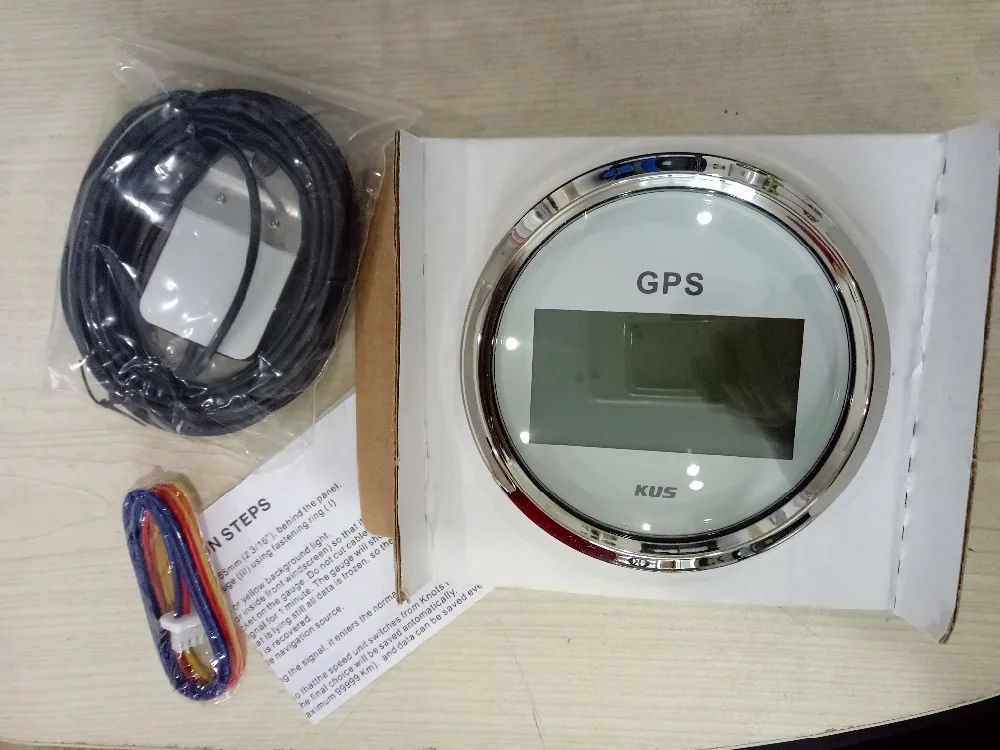 Лучшая цена! 85 мм Цифровой GPS Спидометр speedo для морской лодки яхты белая Лицевая