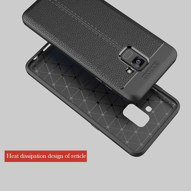 Чехол для samsung A7 2018 чехол силиконовый роскошный кожаный TPU крышка Galaxy Note 9 J4 J6 плюс