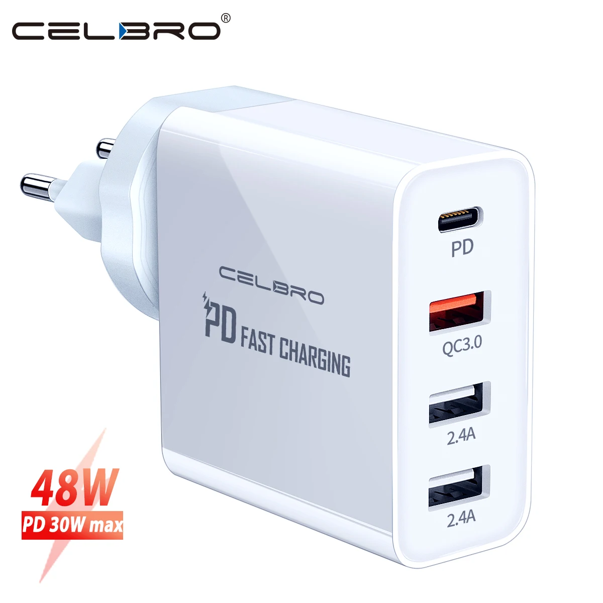 48 Вт Мульти USB быстрое зарядное устройство Type C PD Быстрая зарядка 3 0 зарядная