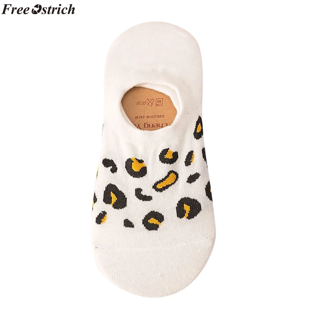 Бесплатная доставка Удобные леопардовые хлопковые носки без страуса Женские