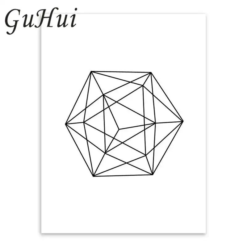 Черно-белые современные минимализм Геометрическая Пирамида в форме линии