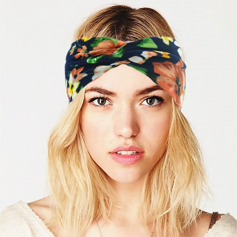 Весенняя повязка на голову с цветочным узором Женская вечерние повязки