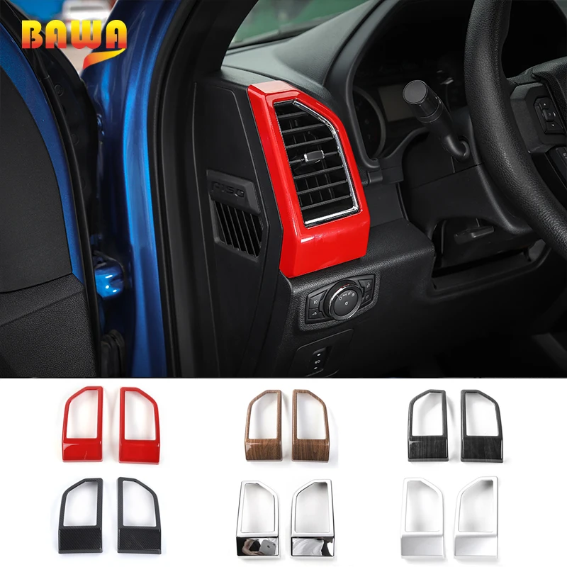 

BAWA ABS Car Interior Dashboard Air Conditioning Vent Outlet Decorative Cover Ring For Ford F150 2015 Up Car Styling
