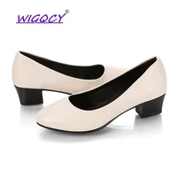 classics style women pumps shallow women shoes pointed toe square heel lady wedding shoes comfortable light soft female shoes
