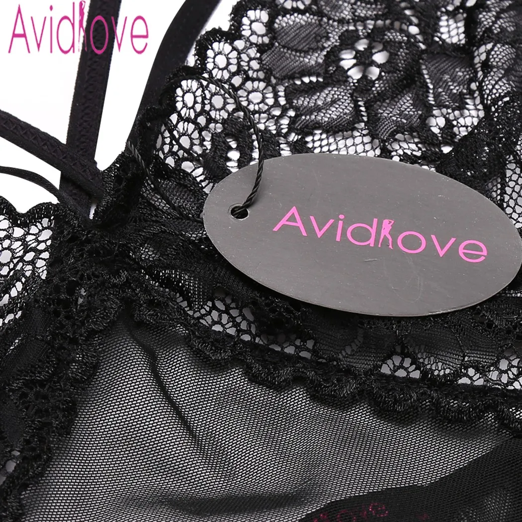 Avidlove Пижама без рукавов прозрачное кружевное лоскутное платье Ночная рубашка с
