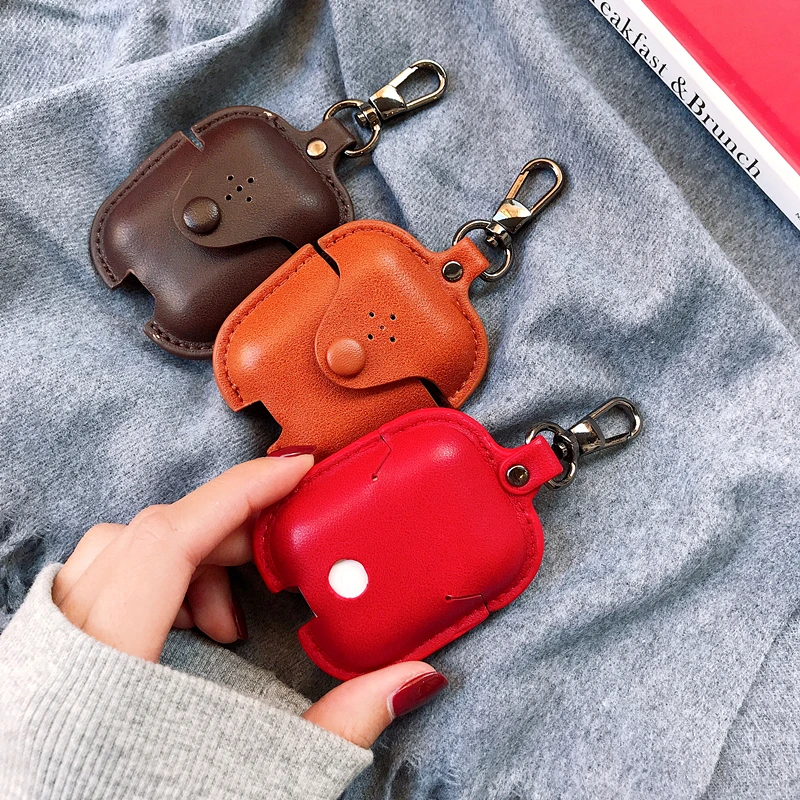 Кожа Airpods чехол для Apple наушники Bluetooth зарядный коробка аксессуары сумка ключевой