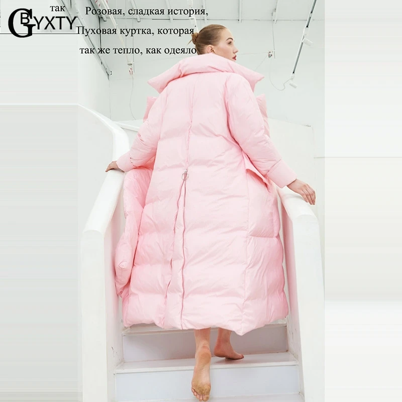 GBYXTY chaquetas plumas mujer зимняя длинная толстая куртка оверсайз женская элегантная на