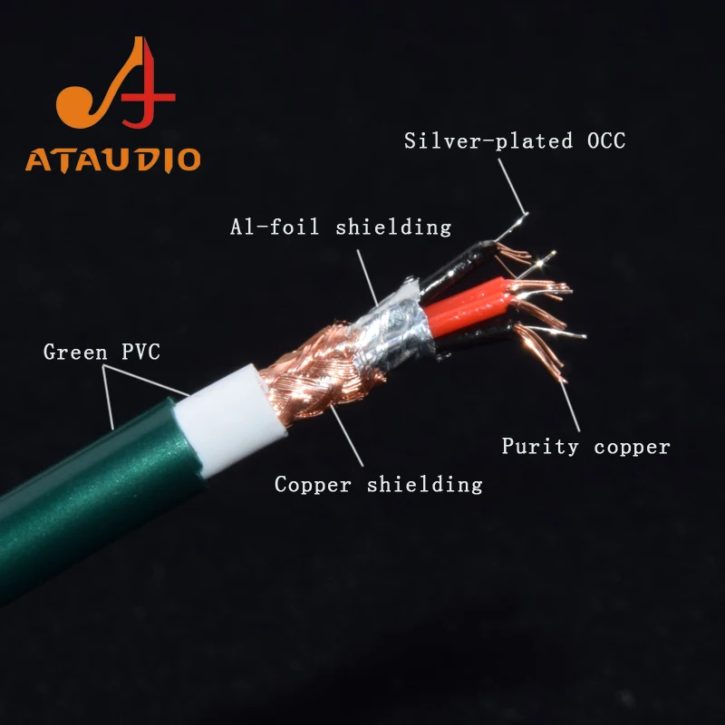 Y образный сплиттер ATAUDIO Hifi 3 5 мм на 2RCA стерео аудио кабель Hi Fi для аудиофила